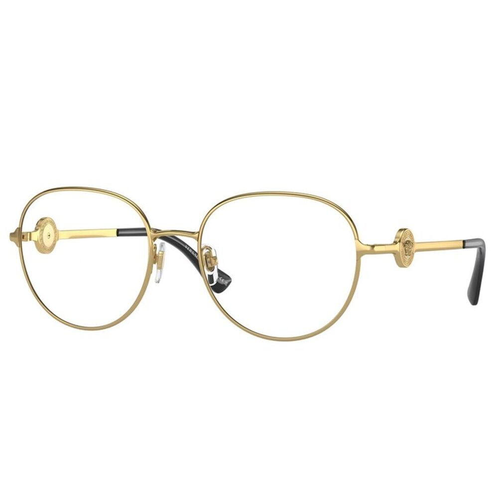 Versace VE 1288 1002 Gold Metal Round Eyeglasses 54mm